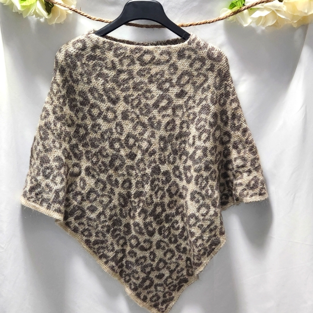 Nardi & Tagliaferri Animal Print Mohair Wool Pullover Poncho